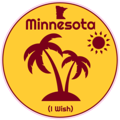 Minnesota Palm Tree I Wish Sticker – vinyl decal printed in the USA