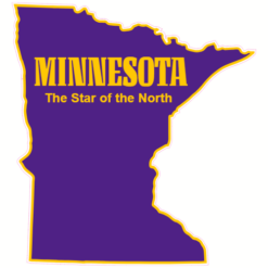 Minnesota Purple Star Of The North Sticker – vinyl decal printed in the USA