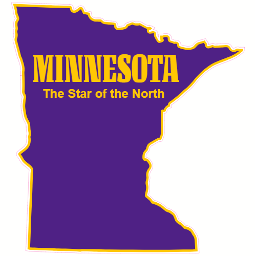 Minnesota Purple Star Of The North Sticker – vinyl decal printed in the USA