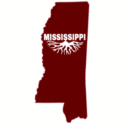 Mississippi Roots State Shaped Sticker – vinyl decal printed in the USA