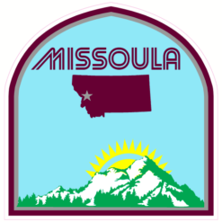 Missoula Montana Mountain Sticker – vinyl decal printed in the USA