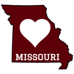 Missouri Heart State Shaped Sticker – vinyl decal printed in the USA
