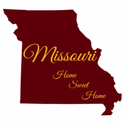 Missouri Home Sweet Home State Sticker – vinyl decal printed in the USA