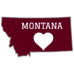 Montana Heart State Shaped Sticker – vinyl decal printed in the USA