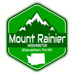 Mount Rainier Green Mountain Sticker – vinyl decal printed in the USA
