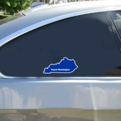 Mount Washington Kentucky Car Sticker shown on a vehicle rear window