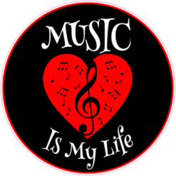 Music Is My Life Sticker – vinyl decal printed in the USA