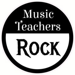 Music Teachers Rock Circle Sticker – vinyl decal printed in the USA