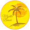 Myrtle Beach Palm Tree Circle Sticker – vinyl decal printed in the USA