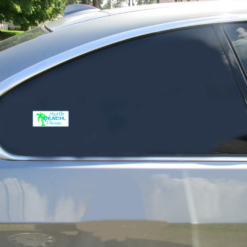 Myrtle Beach Please Bumper Car Sticker shown on a vehicle rear window