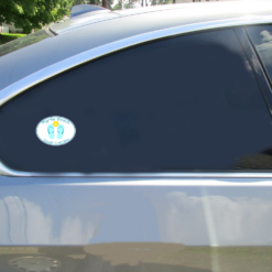 Myrtle Beach South Carolina Flip Flop Car Decal shown on a vehicle rear window