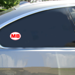 Myrtle Beach South Carolina Oval Car Sticker shown on a vehicle rear window