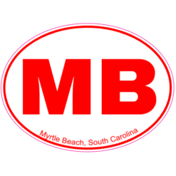 Myrtle Beach South Carolina Oval Sticker – vinyl decal printed in the USA
