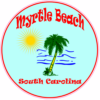 Myrtle Beach Sun Palm Water Circle Sticker – vinyl decal printed in the USA
