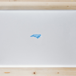 Nags Head OBX North Carolina State Shaped Laptop Sticker shown on a laptop lid