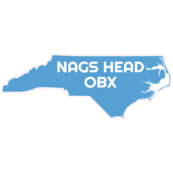 Nags Head OBX North Carolina State Shaped Sticker – vinyl decal printed in the USA