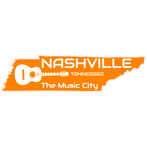 Nashville Tennessee Music City Sticker – vinyl decal printed in the USA