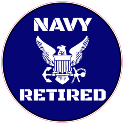 Navy Retired Anchor Circle Sticker – vinyl decal printed in the USA
