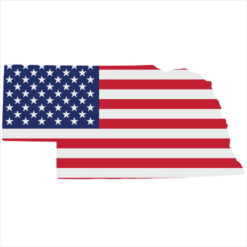 Nebraska American Flag State Sticker – vinyl decal printed in the USA