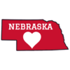 Nebraska Heart State Shaped Sticker – vinyl decal printed in the USA