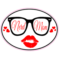 Nerd Mom Sticker – vinyl decal printed in the USA