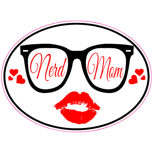Nerd Mom Sticker – vinyl decal printed in the USA