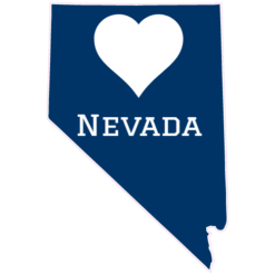 Nevada Heart Blue State Shaped Sticker – vinyl decal printed in the USA