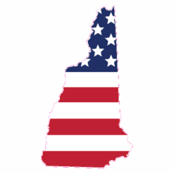 New Hampshire American Flag Sticker – vinyl decal printed in the USA