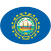 New Hampshire Flag Oval Sticker – vinyl decal printed in the USA