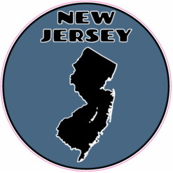 New Jersey State Circle Sticker – vinyl decal printed in the USA