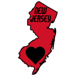 New Jersey State Heart Sticker – vinyl decal printed in the USA