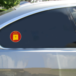 New Mexico Land Of Enchantment Car Sticker shown on a vehicle rear window