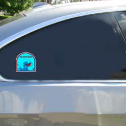 New Smyrna Beach Florida Surf Car Sticker shown on a vehicle rear window