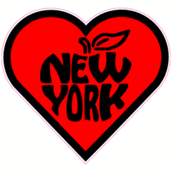 New York Big Apple Heart Sticker – vinyl decal printed in the USA