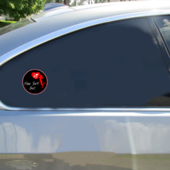 New York Girl Car Sticker shown on a vehicle rear window