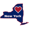 New York Heart State Shaped Sticker – vinyl decal printed in the USA
