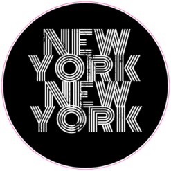 New York New York Faded Circle Sticker – vinyl decal printed in the USA