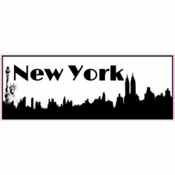 New York Statue Of Liberty Skyline Sticker – vinyl decal printed in the USA
