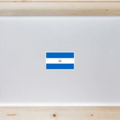 Nicaragua Flag Laptop Sticker shown on a laptop lid