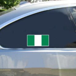 Nigeria Flag Car Sticker shown on a vehicle rear window