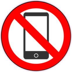 No Phones Sign Sticker – vinyl decal printed in the USA