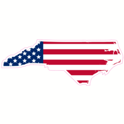 North Carolina American Flag Sticker – vinyl decal printed in the USA