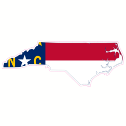 North Carolina Flag State Shaped Sticker – vinyl decal printed in the USA