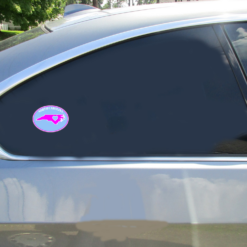 North Carolina Heart Oval Car Decal shown on a vehicle rear window
