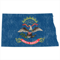 North Dakota State Shape Flag Sticker – vinyl decal printed in the USA