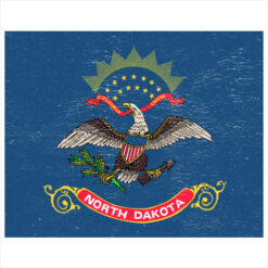 North Dakota Vintage Flag Sticker – vinyl decal printed in the USA