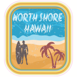 North Shore Hawaii Surf Sticker – vinyl decal printed in the USA