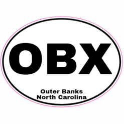 OBX Outer Banks North Carolina Oval Sticker – vinyl decal printed in the USA