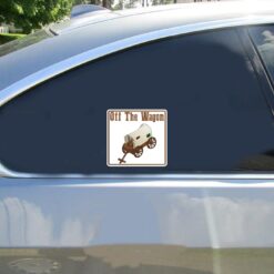 Off The Wagon Car Sticker shown on a vehicle rear window