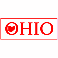 Ohio Bumper Sticker With State – vinyl decal printed in the USA